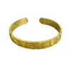 Pulsera Estilo Étnico Antiguo de Dragón y Fénix con Sutra del Corazón, Diseño de Cielo Estrellado y Lluvia de Meteoros, Pulsera de Imitación de Oro de Alta Calidad