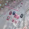 Adesivos de Unha Metálicos Tomoni Estilo Escuro Europeu e Americano Adesivos de Unha Excêntricos Menina Doce Cool Picante Olho de Gato Cruz Mistura de Estilos