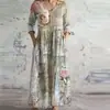 2026 Nuevo Estilo Europeo y Americano de Comercio Exterior Transfronterizo Vestido Casual de Verano Holgado con Cuello en V y Mangas Largas Impreso en 3D para Mujer