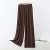 Pantalones de Modal de Pierna Ancha para Mujer, Pantalones de Baile Lisos con Caída, Cintura Alta Sueltos Adelgazantes, Adecuados para Uso en Exteriores y en Casa, Estilo Delgado