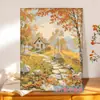 Pintura al Óleo Digital DIY de Paisaje al Atardecer, Pintura al Óleo Pastoral Pintada a Mano, Pintura al Óleo Acrílica Pintada a Mano