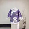 Nova Jaqueta Tang Suit Melhorada com Bordado Pesado Estilo Chinês Outono 2025 Nova Manga Três Quartos Gola Redonda Solta Top de Alta Qualidade