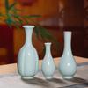 Longquan celadon vaso de tamanho pequeno três peças criativa sala de estar decoração flor Ware chinês cerâmica suporte de flores casa pequenos ornamentos