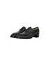 Mocassins de couro femininos 2026 novo modelo, sapatos de salto grosso, couro macio genuíno, estilo britânico, sapatos pequenos de couro com padrão de enguia vintage
