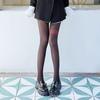 Novos Leggings Lolita Estampados com Fio de Moeda Vermelho 2024 Bolinhas Onduladas Coração Flocado Meia-calça Preta Espessada de Seda