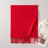 Cachecol de lã liso personalizado com franjas, estilo coreano, versátil e elegante, perfeito para mães, modelo longo para outono e inverno