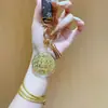 Chaveiro de Ouro Puro 999 520 Boa Sorte Pêssego e Amendoim Pingente Ornamento Dourado Brinde Promocional