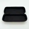 Estojo para Óculos com Tampa Flip e Zíper, Estojo Preto para Óculos de Sol, Estojo Retangular para Óculos de Leitura, Estojo para Óculos Anti-Pressão