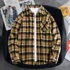 Camisa de cuadros para niño para primavera y otoño, corte holgado, talla grande, camisa elegante de manga larga para adolescentes, top engrosado