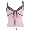 2026 Nuevo Estilo Chica Caliente Chaleco con Lazo Estampado de Leopardo Cuello en V Ajustado Sexy Top Camisola para Mujer