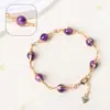 Pulseira de cristal natural com ágata vermelha e turquesa envolvidas em ouro, pulseira de cristal artesanal original, simples e da moda