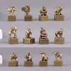 Llavero Sello Retro de Latón Estilo Chino de los Doce Animales Pequeño Adorno Colgante para Bolso Regalo Creativo para Puestos