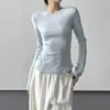 Camiseta de Manga Longa Estilo Coreano Estilo Dopamina para Mulheres, Novo Lançamento Inverno 2025 Slim Fit Camada Base Térmica