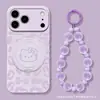 Pulsera de gato con estampado de leopardo adecuada para funda de teléfono Apple 17 Pro Max, soporte giratorio para iPhone 15, 16 silicona suave, 14