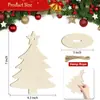 Recorte de Navidad de madera en blanco sin terminar adorno de escritorio DIY etiqueta de árbol de Navidad de madera en blanco con base de cuerda