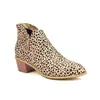 Sapatos Femininos de Salto Médio Bico Fino com Babados, Botas Curtas Tamanho Grande 913-1