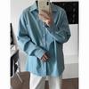 Camisa esportiva masculina da moda 2023 Verão nova textura lapela cor sólida moda versátil simples estilo coreano terno masculino
