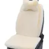 Cojín para Asiento de Coche Invierno Felpa de Conejo Lana Alfombrilla de Coche Asiento Individual Calefacción Cálida Antideslizante Cintura Pequeña Cojín para Asiento Trasero Pieza Única