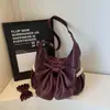 Moda Casual Retro 2026 Transfronteriza Bolso de Hombro/Axila con Lazo Gran Capacidad Bolso Cruzado Nuevo para Viajes