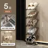 Zapatero multicapa, simple y ahorrador de espacio para apartamentos de alquiler, organizador de zapatos detrás de la puerta, estante de almacenamiento para dormitorios, zapatero inclinado de lujo ligero