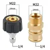 Adaptador de hidrolavadora de alta presión de 1/4 de pulgada, kit de conexión rápida, conector de cobre de conversión M22-14, venta al por mayor transfronteriza