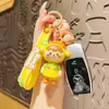 Lindo chaveiro de cerejinha fresco feminino pingente requintado para mochila de estudante chaveiro de boneca de desenho animado presente