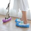 Conjunto de chinelos de esfregão de pano preguiçoso, sapatos de esfregão removíveis e laváveis, capa de sapato de esfregão removível e absorvente silenciosa