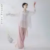 Diseño-sentido empalme encaje dulce holgado moderno traje de danza estilo antiguo estudiante de danza jazz unisex camisa