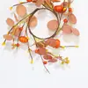 Nuevo Anillo de Vela de Calabaza Falsa Naranja Hojas de Eucalipto Hojas de Eucalipto Anillo de Bayas de Simulación Decoración de Halloween Amazon