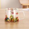 Taza de vidrio de borosilicato de alto valor de color, vidrio multiestilo, vidrio de doble capa, taza para leche, café, bebidas, taza de té