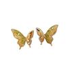 Pendientes de Mariposa de Cristal Verde 2024 Nuevos Pendientes de Alta Gama con Elegante Temperamento para Mujer