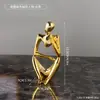 Adornos Creativos de Figura Abstracta Chapados en Oro y Plata, Decoraciones para Estanterías y Salas Modelo, Artesanías de Resina, Accesorios para Fotografía