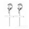 Pendientes de cruz grande para hombre, pendientes exagerados de acero de titanio, pendientes neutros para mujer, acero inoxidable, moda europea y americana transfronteriza.
