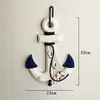 Promoção de fábrica 33cm estilo mediterrâneo âncora âncora termômetro gancho decorativo pingente de artesanato em madeira