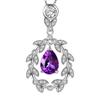 Venda quente Paz Ramo de Oliveira Pingente de Folha Temperamento Imitação Cor Natural Diamante Roxo Diamante Rosa Diamante Vermelho Mar Azul Diamante Ramo Pingente de Folha