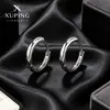 Pendientes de Aleación de Cobre Xuping Jewelry para Mujer, Pendientes de Aro Lisos Plateados, Pendientes de Aro Elegantes de Lujo Ligero Estilo Ins de Moda y Sencillos