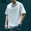 Camiseta de Manga Corta de Algodón Puro Simple de Verano para Hombre Holgada de Marca de Moda Talla Grande de Manga Media para Niños Versátil de Color Puro Tendencia