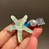 Lindo Pinza para el Cabello de Estrella de Mar con Perlas y Pedrería Transparente de Hielo, Pinza para Flequillo, Pinza Lateral para Fotos de Vacaciones en la Playa