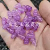 Cuentas sueltas de jade con patrón de calabaza azul verdoso, para agujero pasante, accesorios de pulsera de calabaza tridimensional en colores amarillo, blanco, verde, morado, rosa