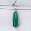 Zhuo Zhifan 2023 Nuevo 925 Plata Esmeralda Rey Verde paso a paso colgante collar de calcedonia verde ajustable