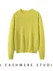 Suéter de Cachemira Pura para Mujer Otoño Invierno Nuevas Llegadas Ropa de Mujer Cuello Redondo Color Claro Suéter de Punto 100% Cachemira Prenda Base Superior