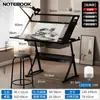 Mesa de Pintura Ajustable de Vidrio Libro de Pintura Dibujo Artístico Mesa de Escritorio para Diseñador de Arte Mesa de Banco de Trabajo