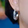 Brincos Brincos de Liga de Cobre Modernos e Versáteis Brincos Argola Espiral Totalmente Cravejados de Diamante Brincos de Fivela Totalmente Cravejados de Diamante de Alta Qualidade
