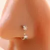 Joyería de Plata con Circonita Cruzada Europea y Americana para Nariz, Accesorios Populares de Lujo Ligero para Nariz en Amazon, Acero Inoxidable Venta al por Mayor de Comercio Exterior para Mujeres