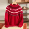 Novedad Otoño/Invierno 2025 Suéter de Punto Suave y Acogedor 100% Lana para Niños Unisex Cuello Semi Alto Prenda Base