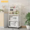 Estante de Almacenamiento de Cocina Multicapa, Estante para Microondas, Organizador de Especias, Estante de Almacenamiento de Piso Engrosado, Tablero Perforado para Almacenamiento de Snacks