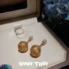Joyería Italiana Retro Cepillada Bolsa de la Suerte Corazón Bolsa de Dinero Colgante Collar Lujo Accesible Gama Alta Collar con Colgante de Flor Estrella