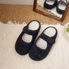 Zapatos Mary Jane Retro de Felpa Versátiles de Una Línea de Gamuza de Suela Plana con Altura Interior en la Puntera Zapatos Medios Perezosos