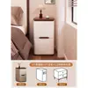 2025 Nuevo Modelo Pequeño para Hogar Dormitorio Estilo Vintage Crema Simple Moderno Gabinete de Almacenamiento Sin Instalación Madera Maciza Mesita de Noche