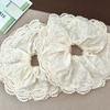 Anel de Cabelo Grande de Renda Branca Intestino Grosso Corda de Rabo de Cavalo Feminina Suave Elegante Acessório de Cabeça Titular de Manchete com Senso Avançado